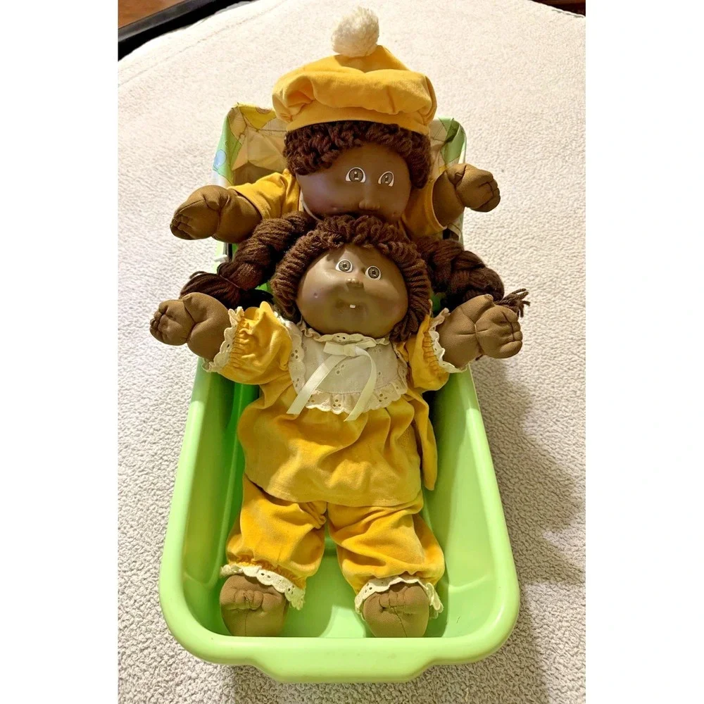 Cabbage Patch Kids Vintage African American  Twins Carriage Basket  B HM5 G HM20